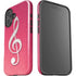 Pink Glitter Music Note iPhone 16 Impact Case